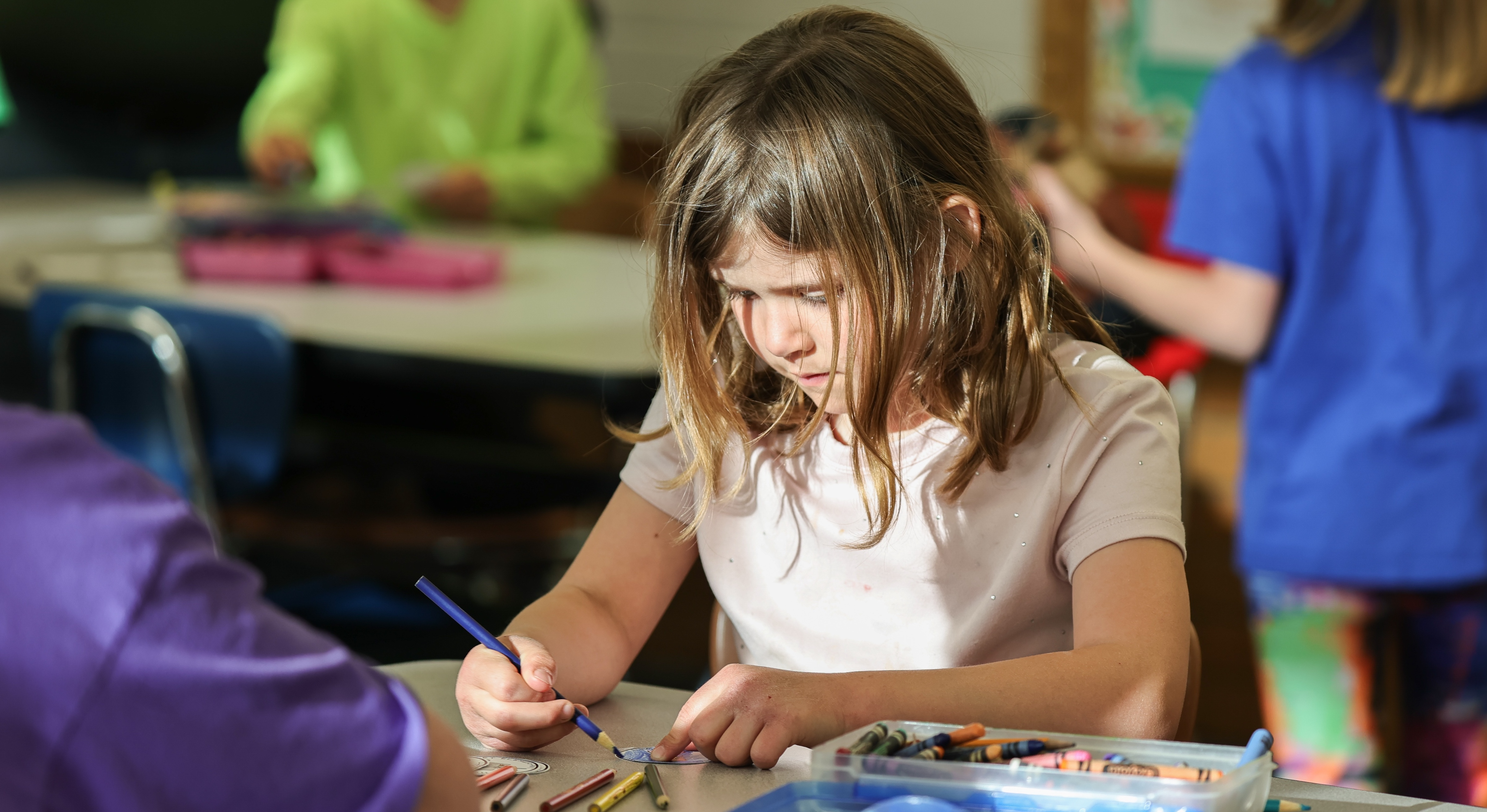 Students learn through art at Sunset Elementary. 