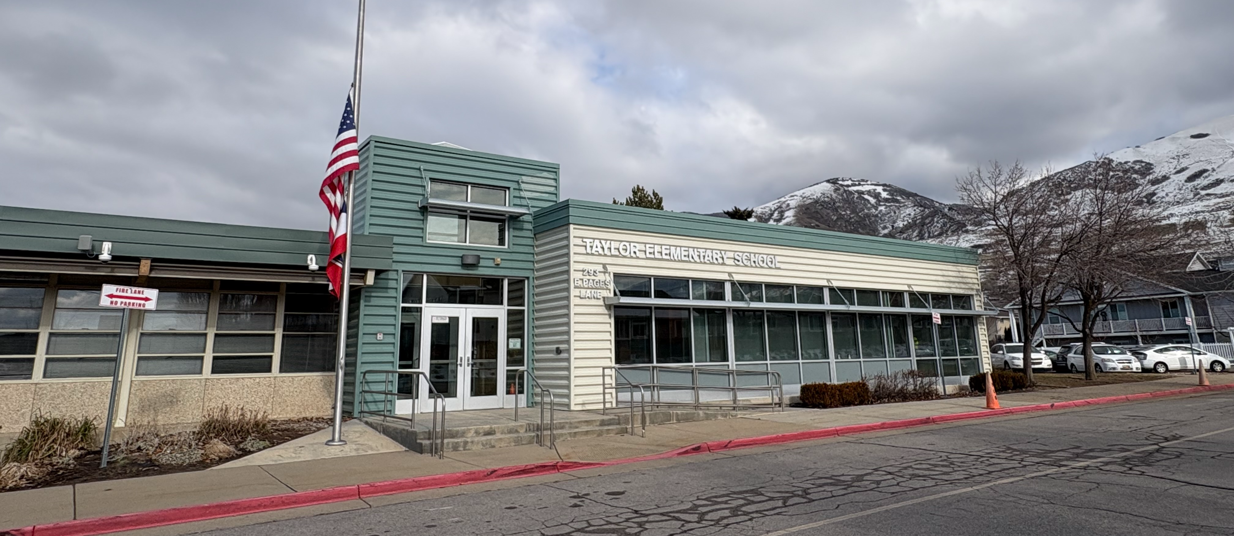 Taylor Elementary School exterior winter