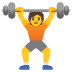 a man holding a barbell