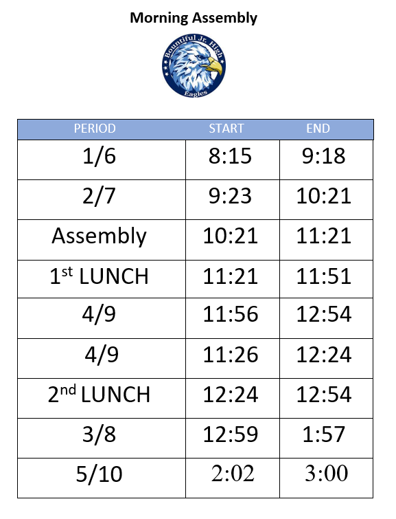 Morning Assembly Schedule