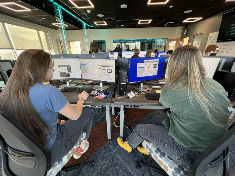 student in computer lab 