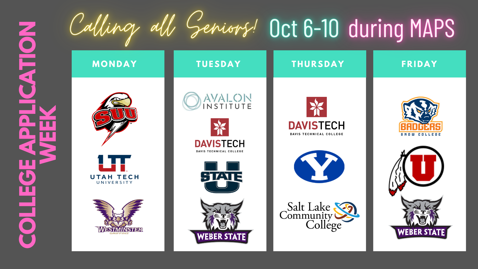 UCAW Schedule