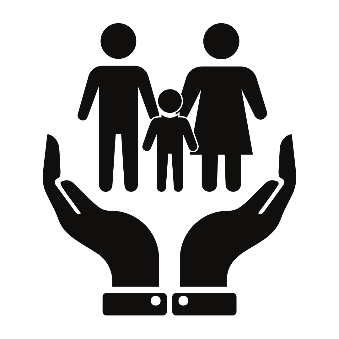 hands holding family icon