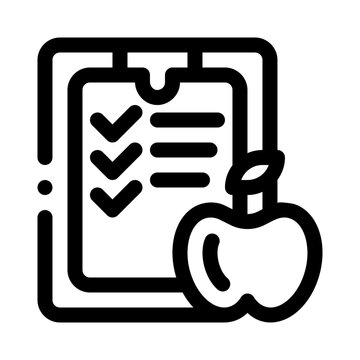 apple and clip board icon
