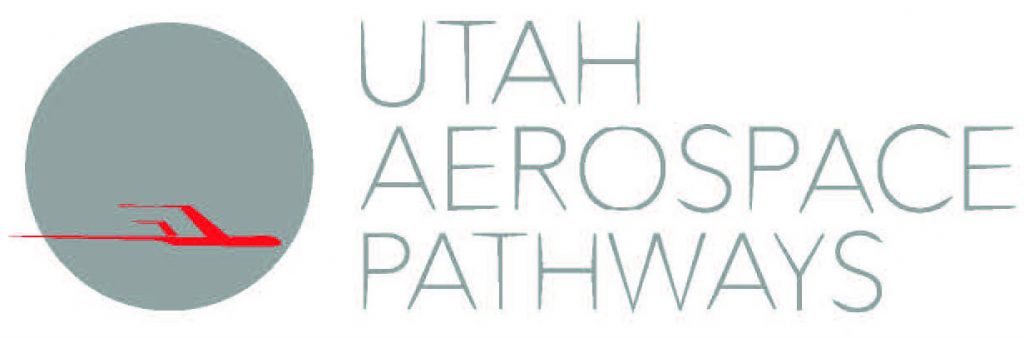 Utah aerospace pathway logo with red plane