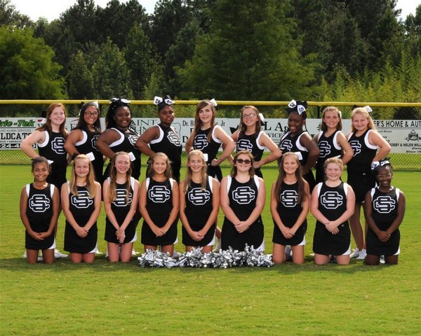 A photo of the MIDDLE SCHOOL CHEERLEADING team.