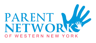 Western New York parent network logo in white background.