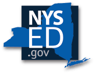 Logo of the New York State Education Department, featuring a torch symbolizing knowledge and a laurel wreath.