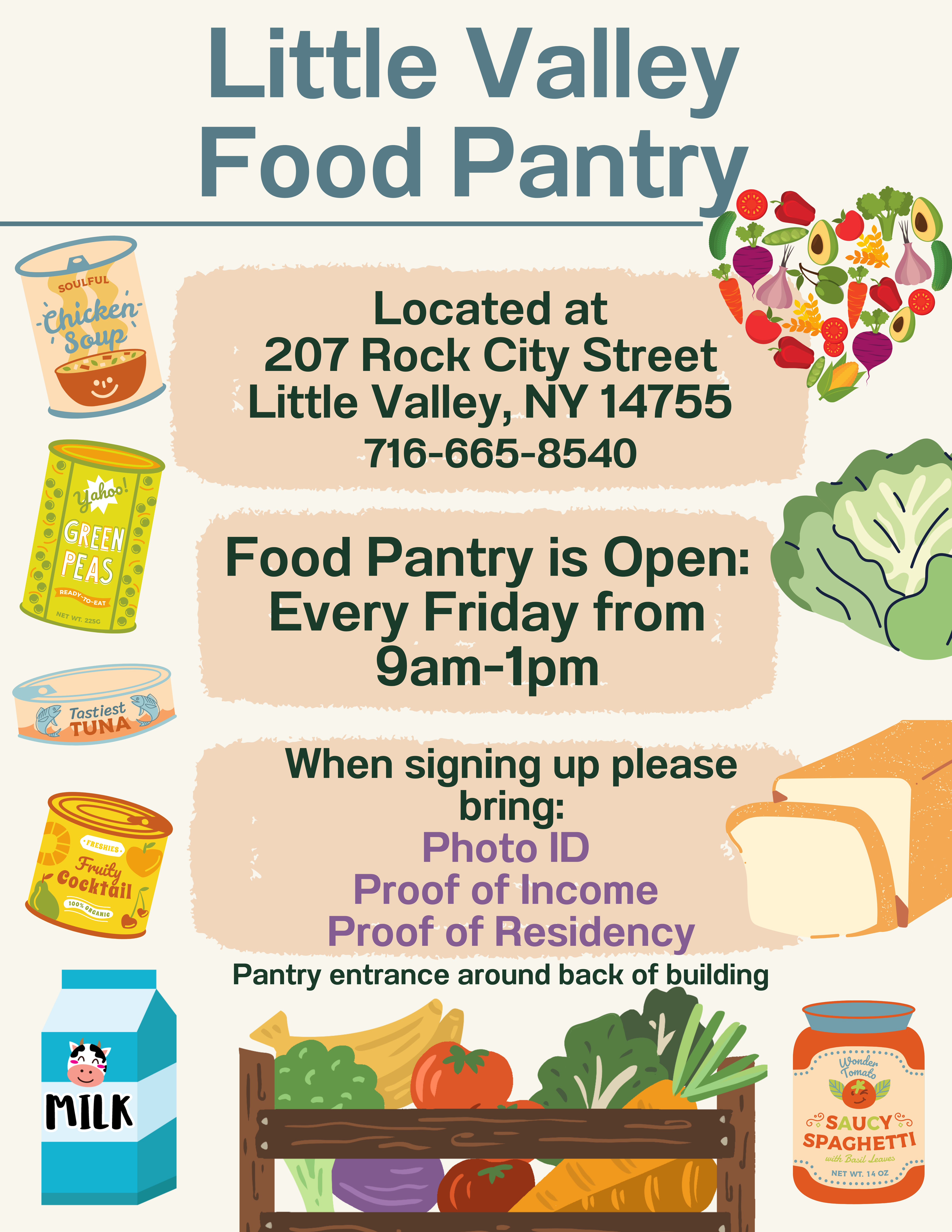 Little valley food pantry flyer