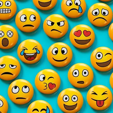 close up of several emojis