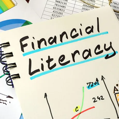 notebook that says financial literacy