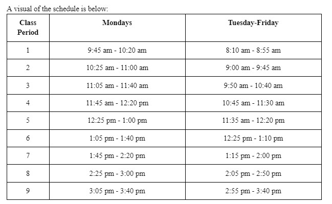 schedule