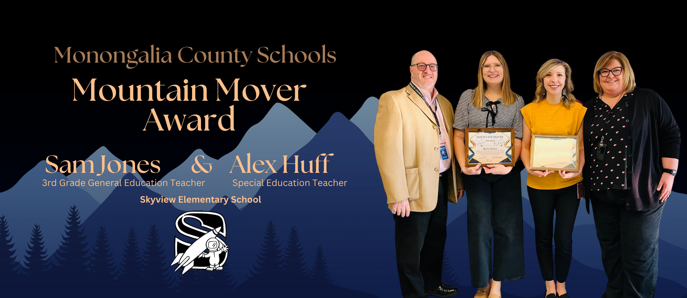 Mountain Mover  Award Recipients Sam Jones and Alex Huff  Skyview Elementary