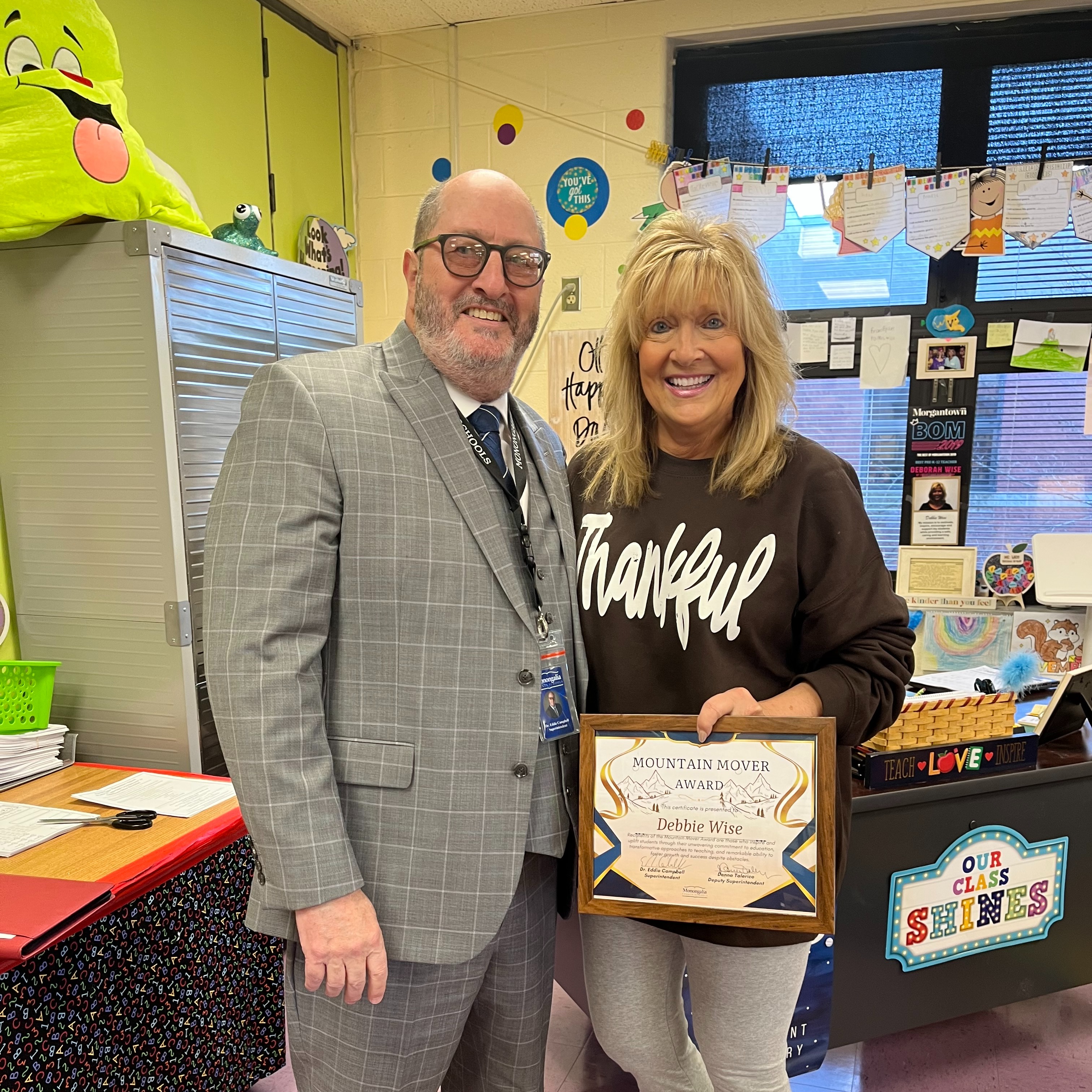 Mountain Mover Award Recipient Debbie Wise pictured with Dr. Campbell