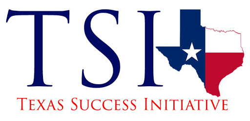 Texas Success Initiative logo: A circular emblem with the letters "TSI" in bold, surrounded by a star and the words "Texas Success Initiative."