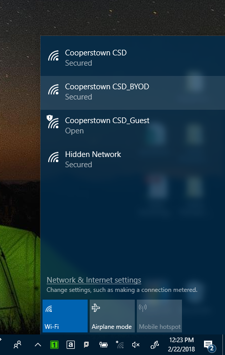 NETWORK CONNECTIONS SCREENSHOT