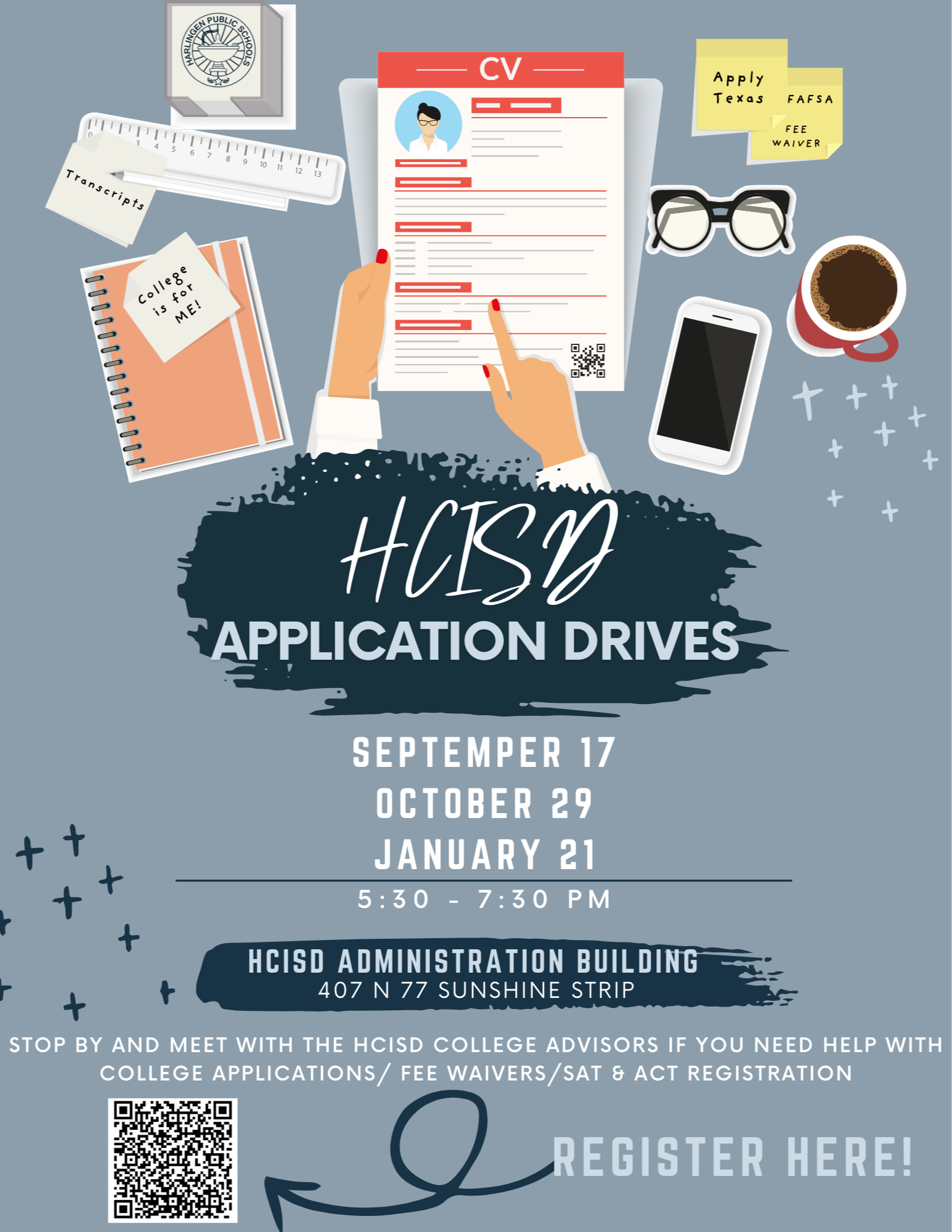 HCISD App Drives We're Applying! Flyer