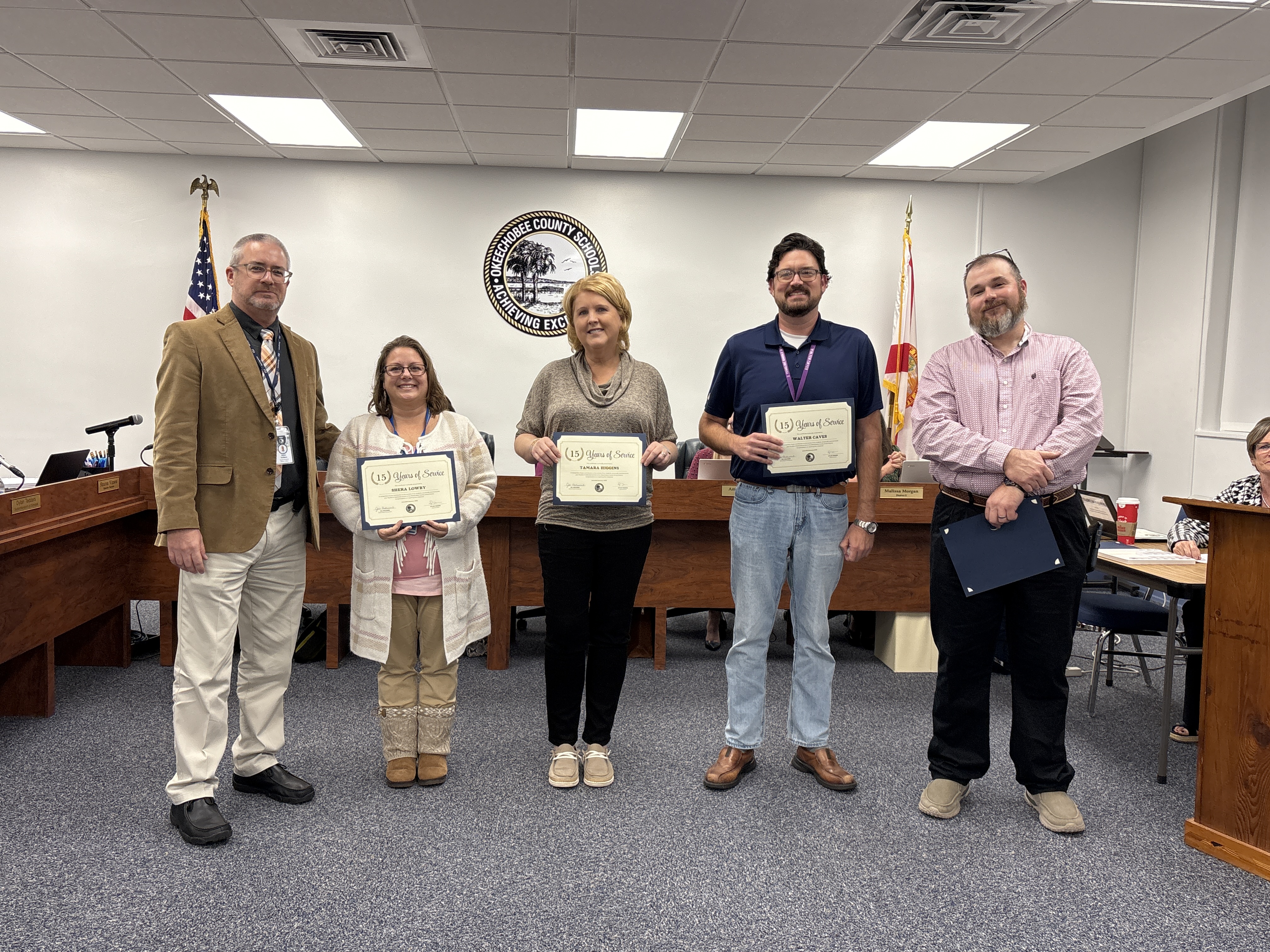 15 Years of Service to Okeechobee County Schools