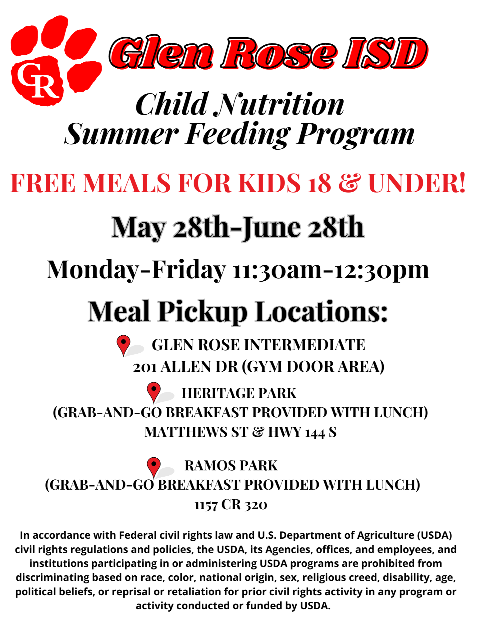 Summer Feeding Program Flyer 