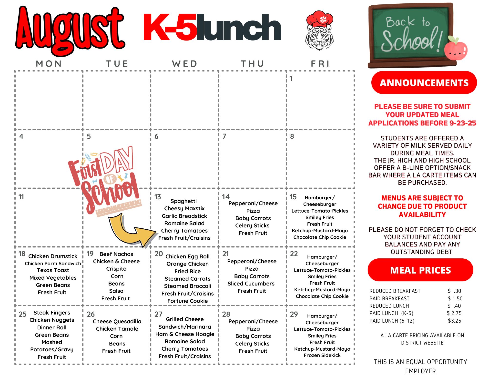 AUGUST K-5