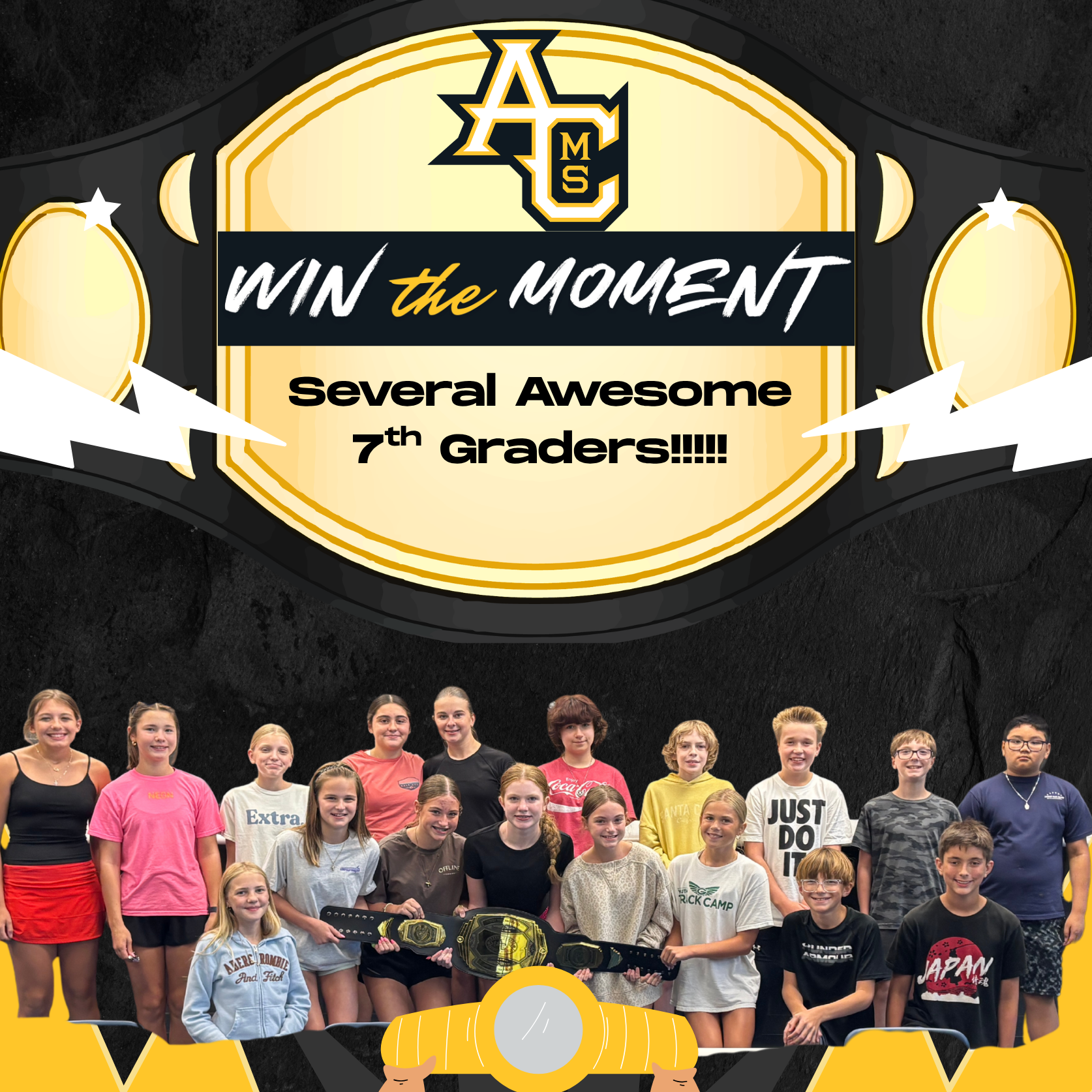 7th graders who won the moment at ACMS