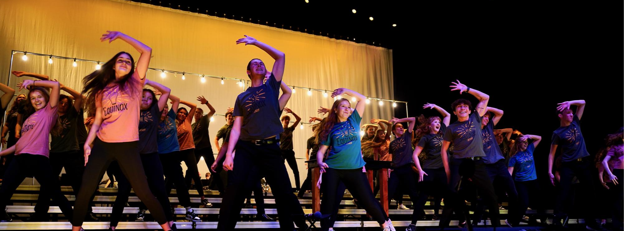 Equinox performers strike a pose in the opener for "The Spark of Creation/Our Time"