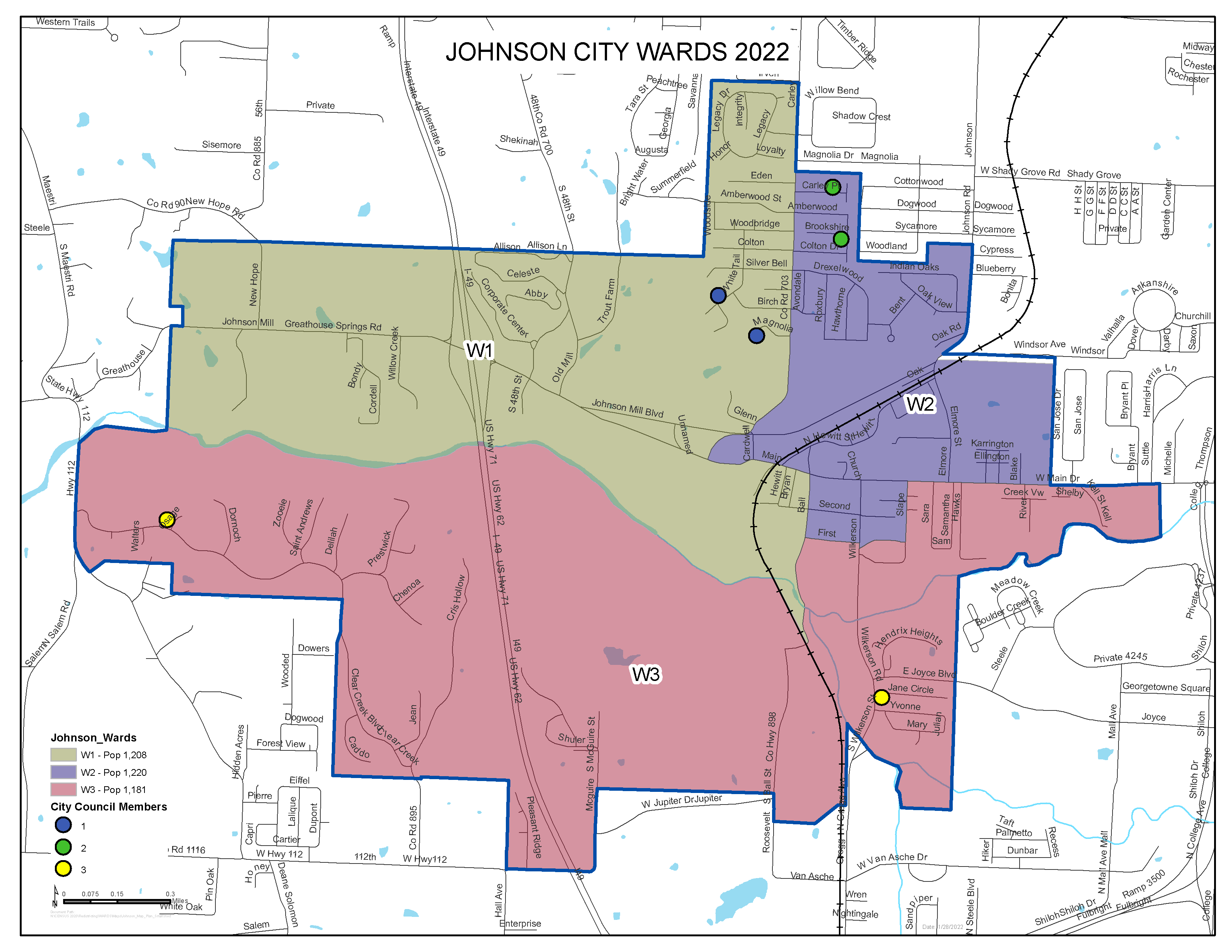 ward map of city of johnson