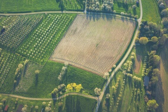 Aerial View of Farm Land