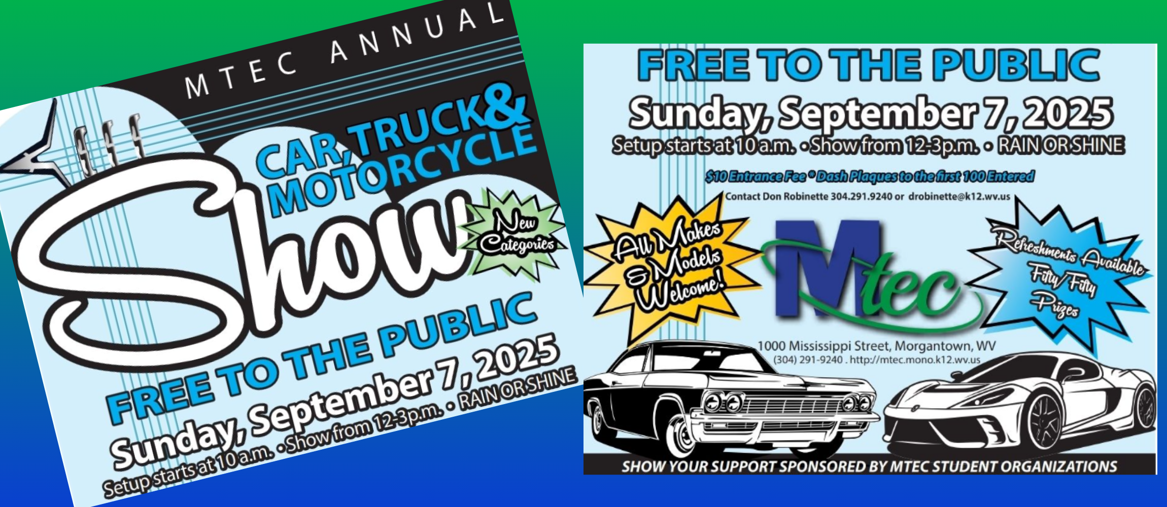 MTEC Annual Car Show on Sunday, Sept 7th Noon-3:00 PM 