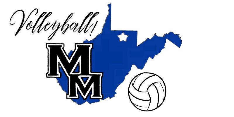 MMS logo with a volleyball and the word spelled out in cursive