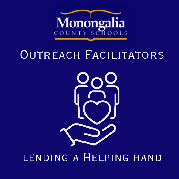 image of a Helping hand with people standing in it with the words MCS outreach facilitators lending a helping hand