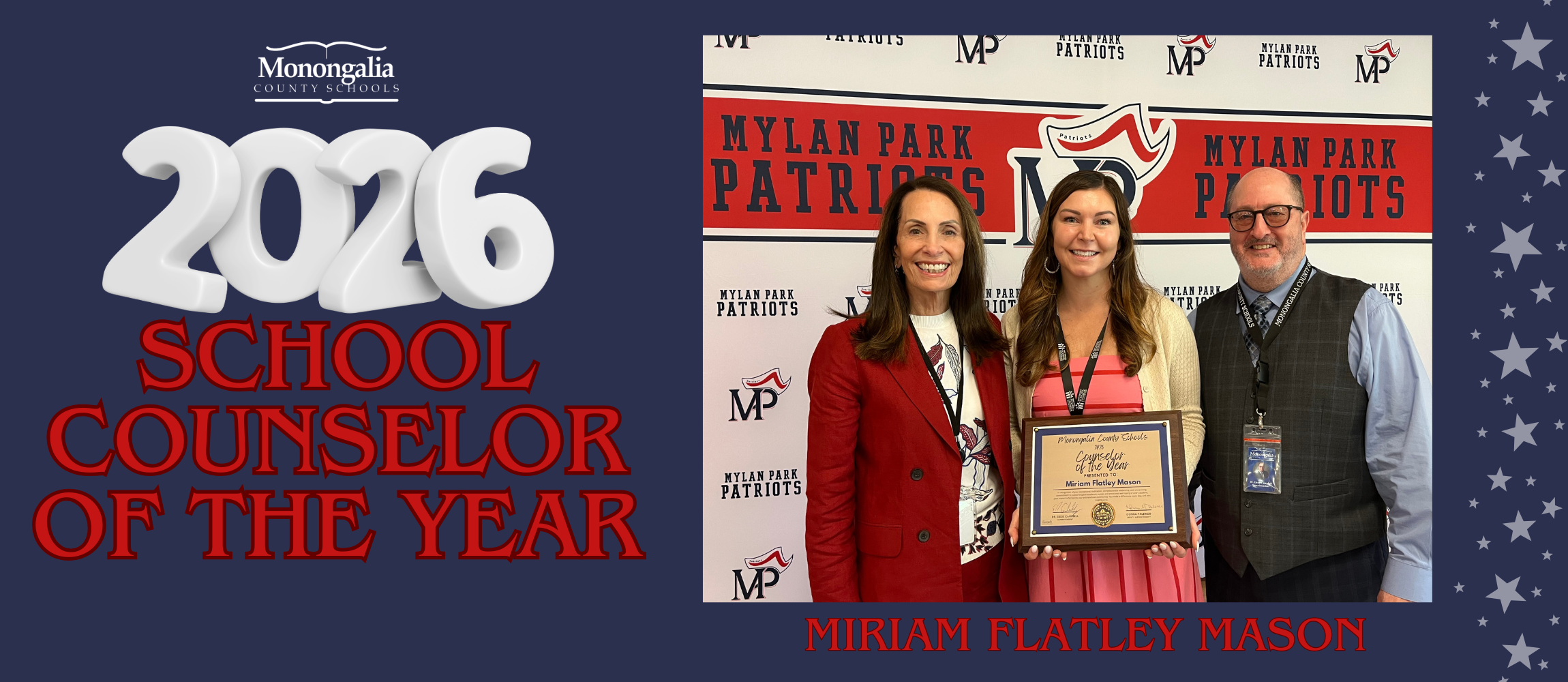 2026 Counselor of the Year is Miriam Flatley Mason of Mylan Park.