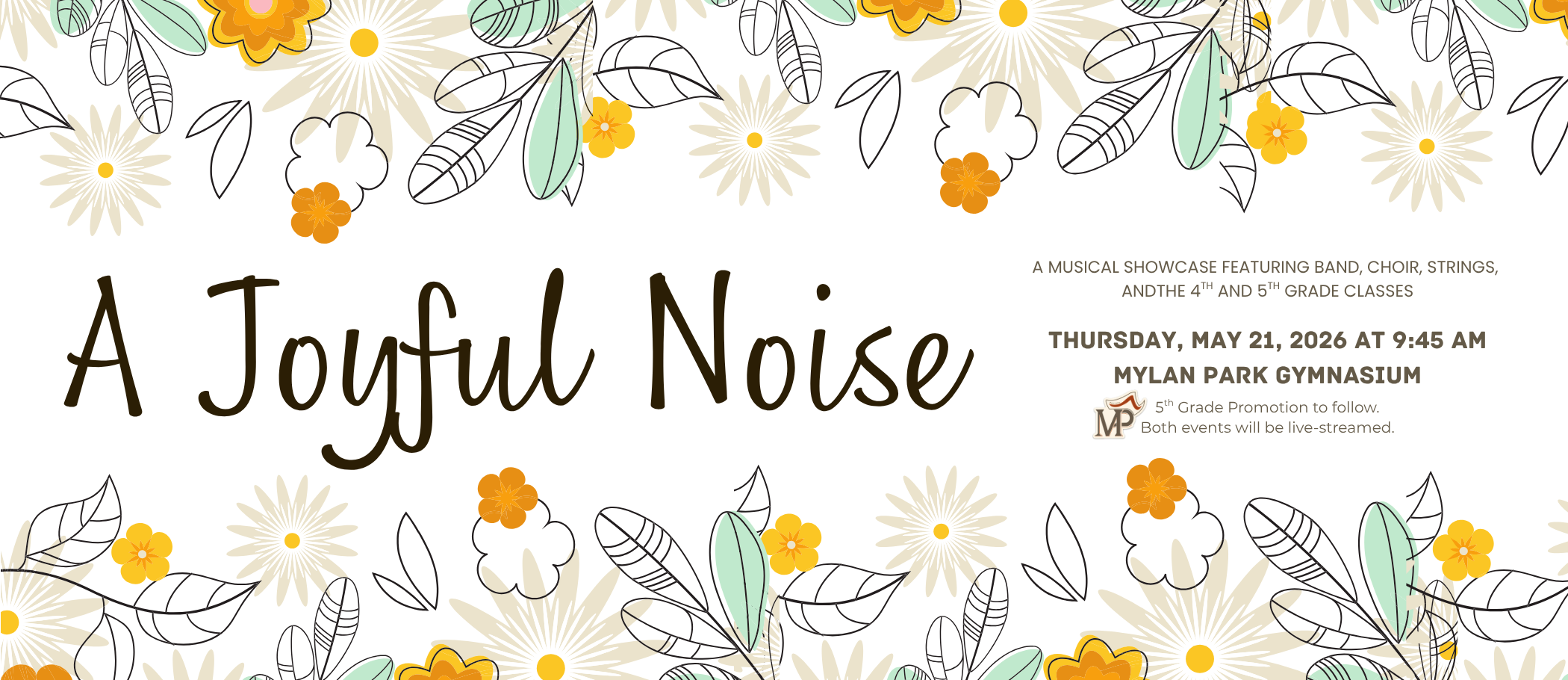 Join us for "A joyful Noise Musical Showcase" on Thursday April 21st at 9:45am.