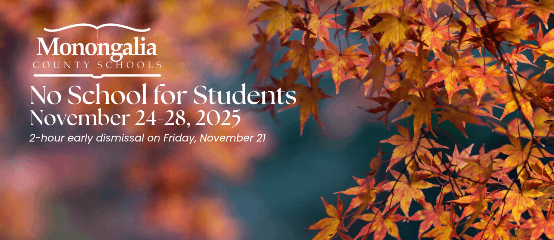 No School for Students November 24-28, 2025  