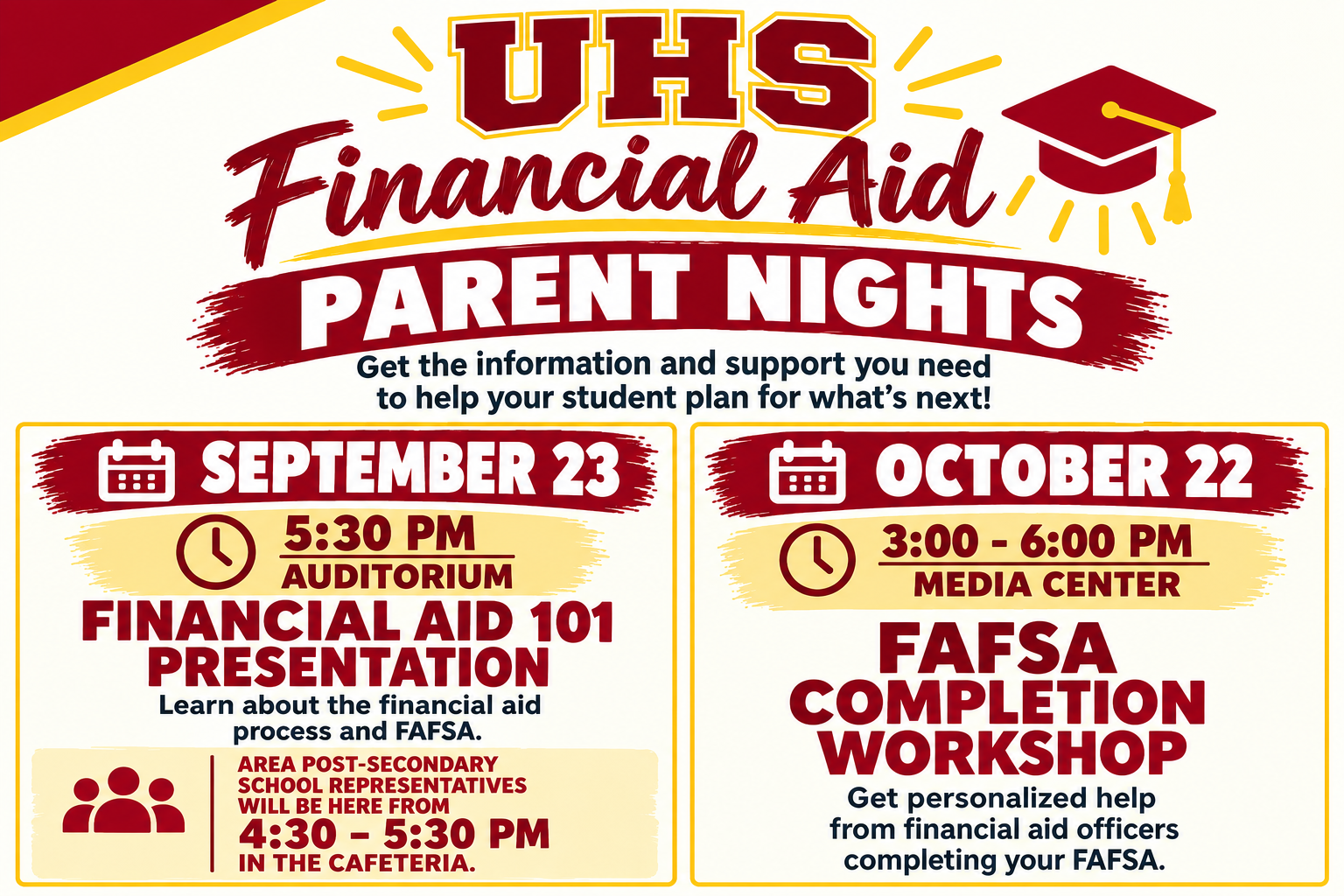 flyer with information about FAFSA night
