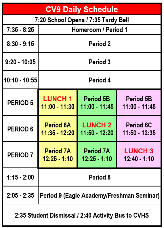 Daily Bell Schedule