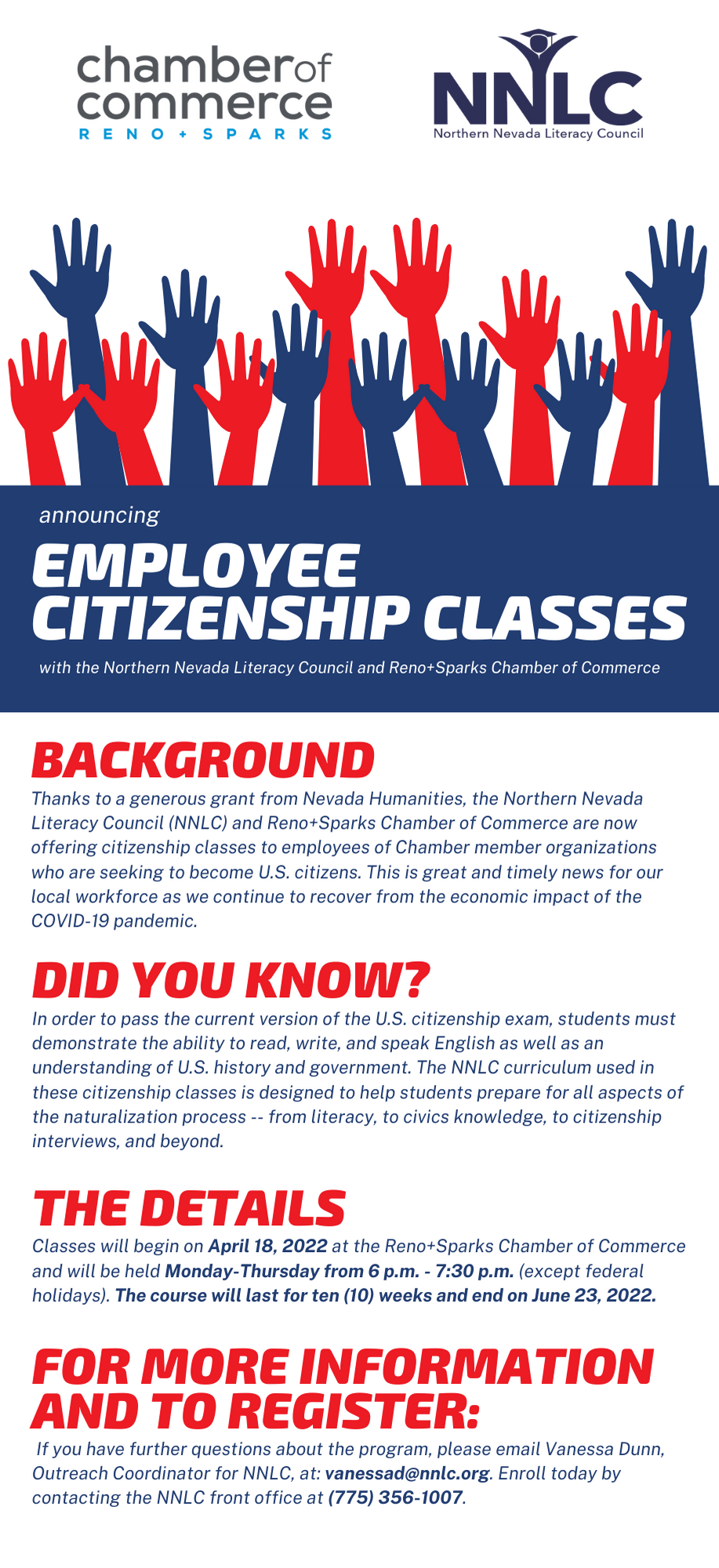 Employee Citizenship Classes Flyer