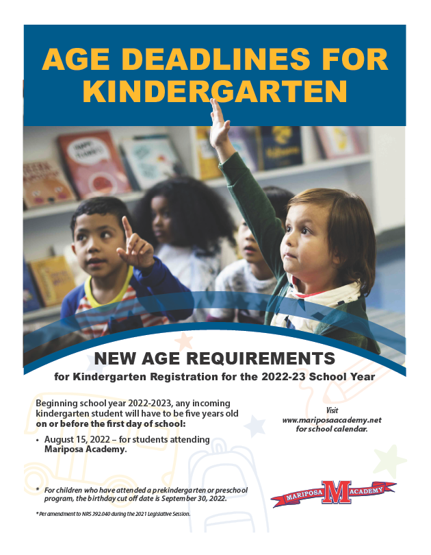 Age Deadlines for Kindergarten Flyer (Eng)
