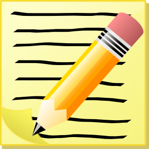animation of a note block and a pencil