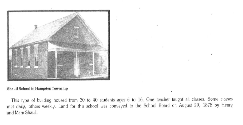 Picture of first Shaull Elementary School schoolhouse in 1912