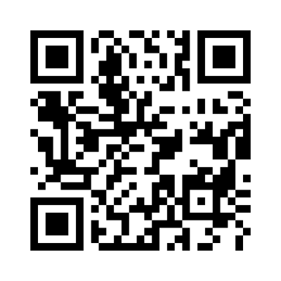 A black and white QR code with square patterns on a white background.