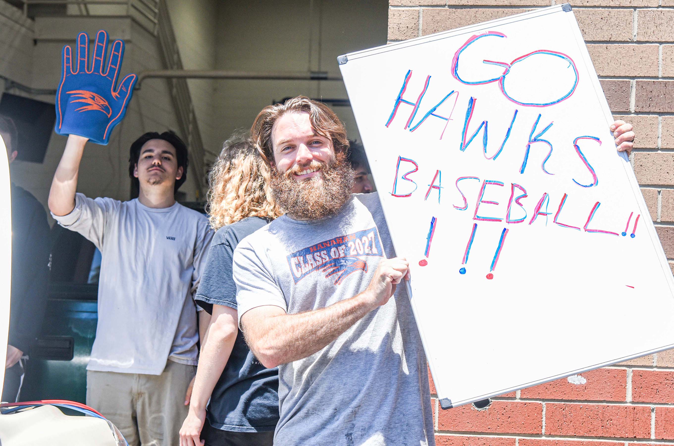 students with signs