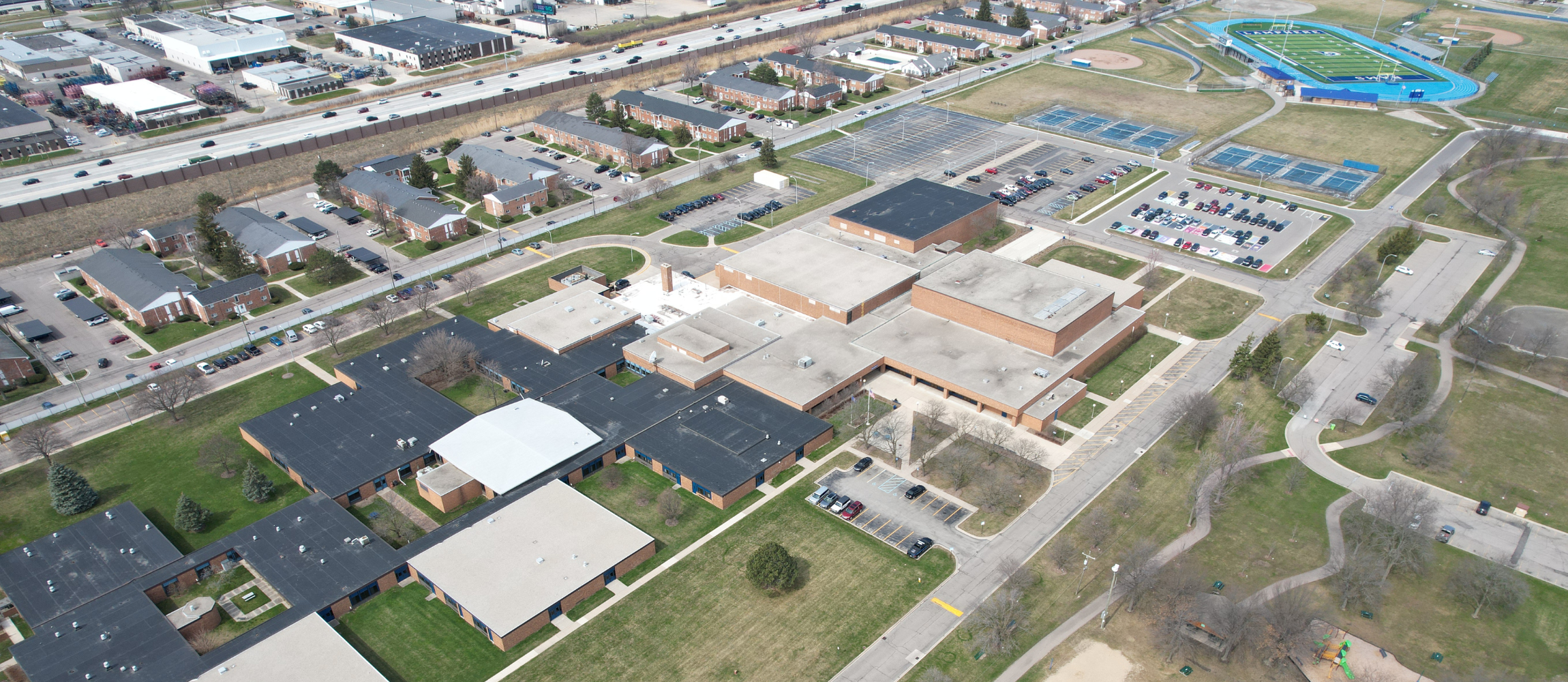 Overhead photo of Lamphere High School