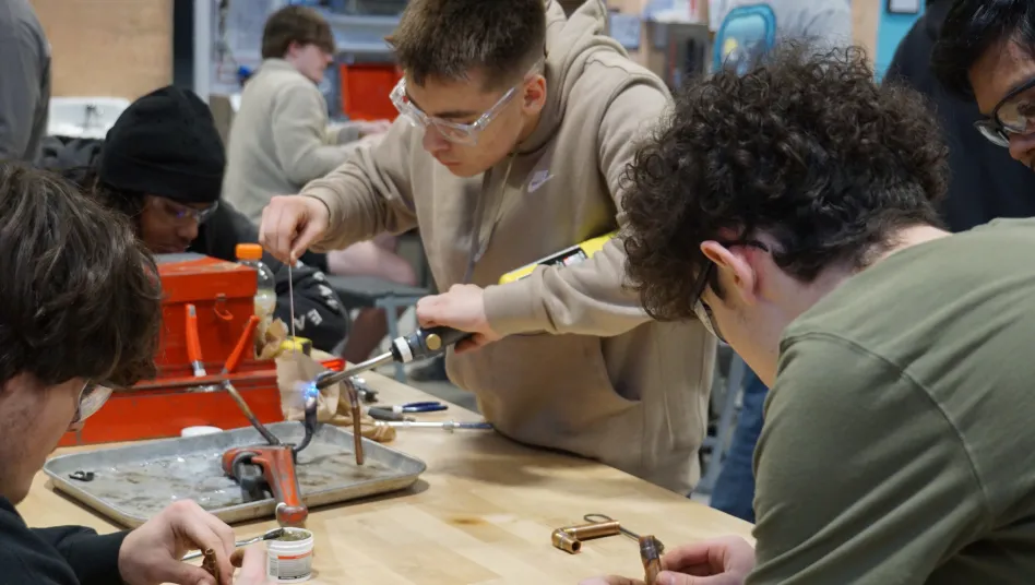 Students working on project