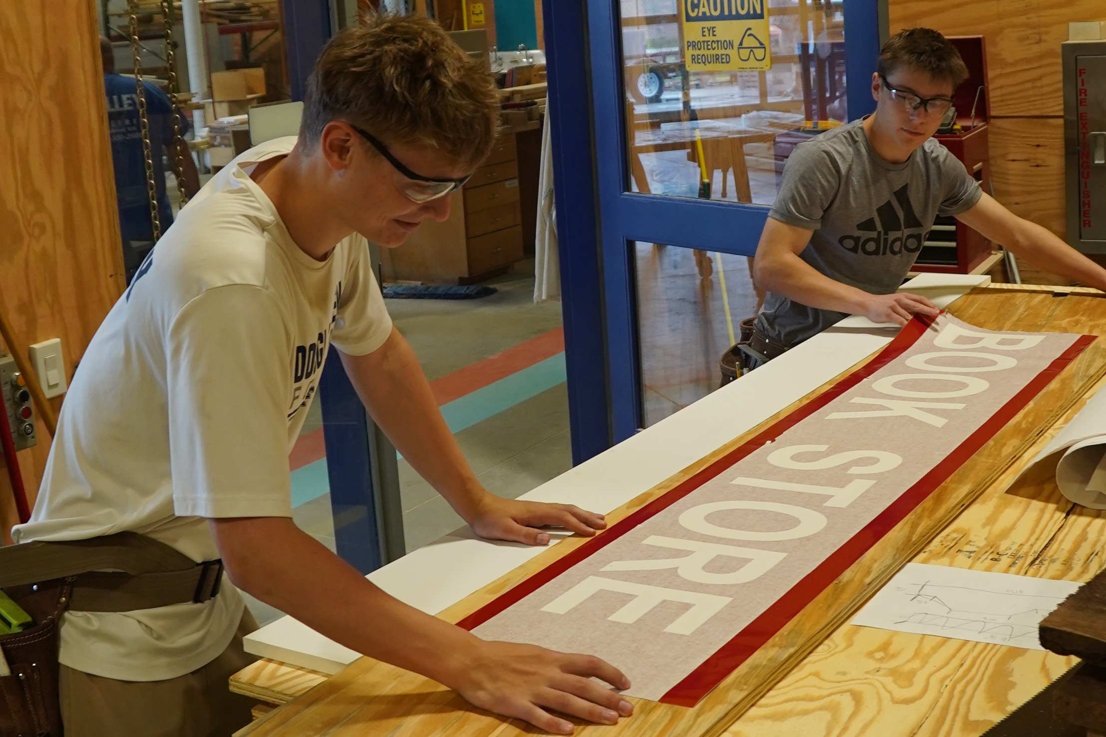 Carpentry students working on the playhouse!