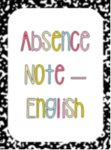 Absence Note - English