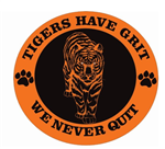 circle tiger logo with text tigers have grit we never quit