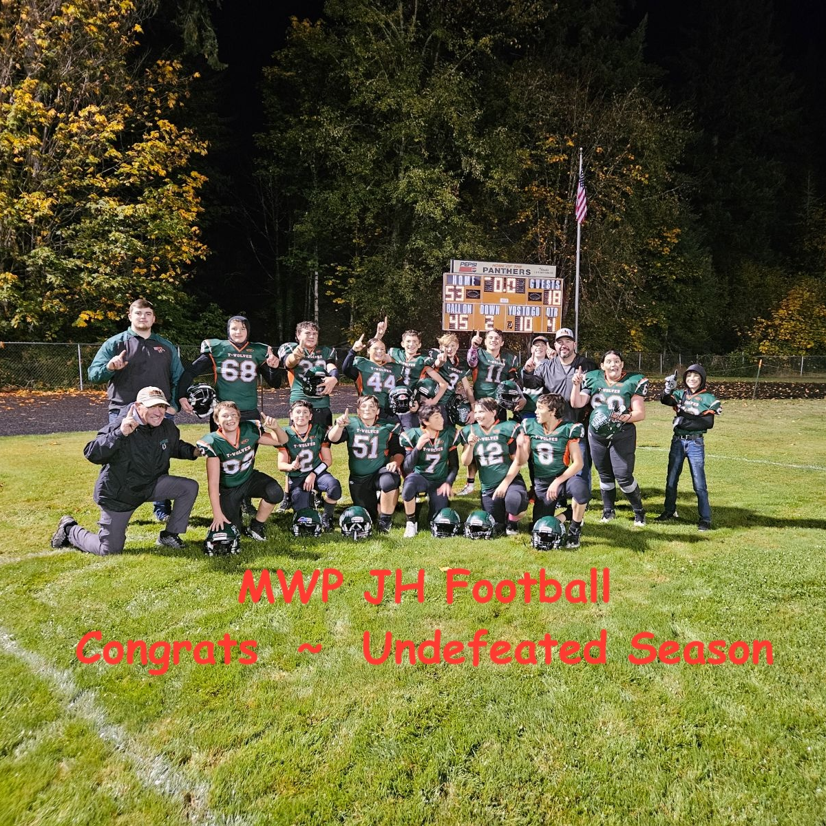 JH Football Undefeated Season