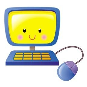 ilustration of a computer with happy face