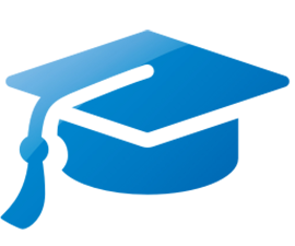 A blue graduation cap
